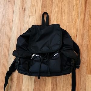LeSportsac Medium Wayfarer drawstring nylon black backpack